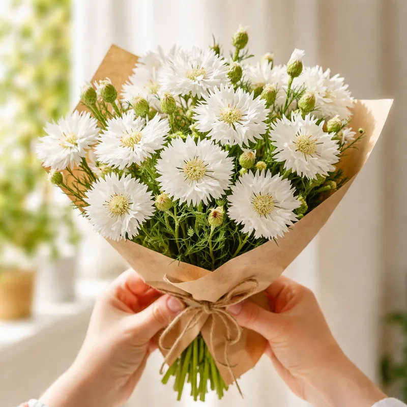 Kornblume - weiß - Bild 3