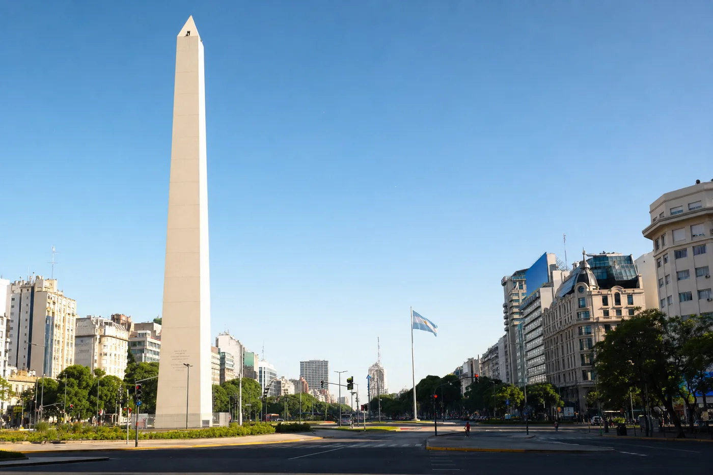 Argentinien – bekanntes Wahrzeichen mit der Landesflagge