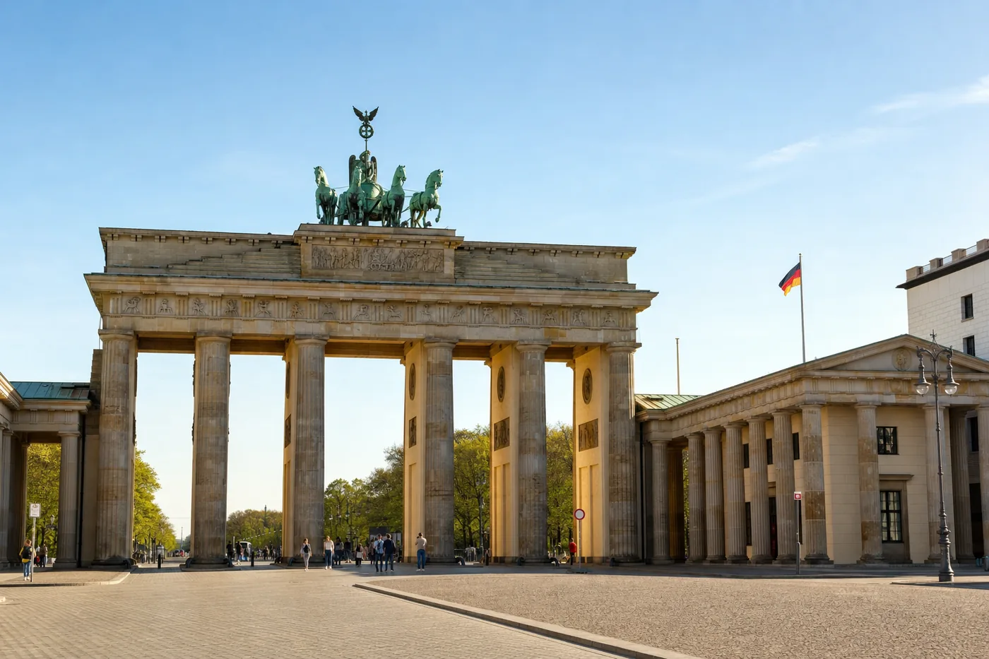 Deutschland – bekanntes Wahrzeichen mit der Landesflagge