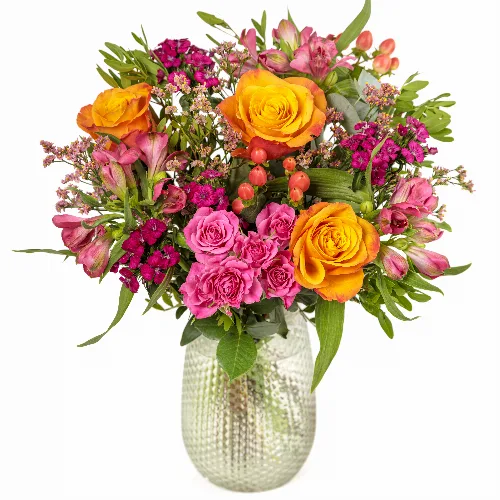 Rosenstrauß Orange & Pink