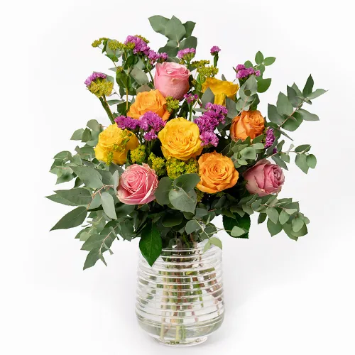 Wildblumen­strauß bunte Rosen